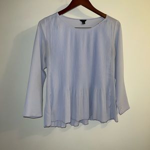 Ann Taylor Pleated Long-sleeve Blouse
